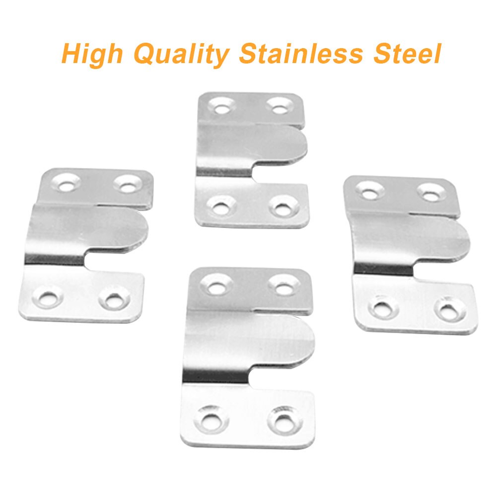 20pcs Art Gallery Hook Photo Frame Hardware Heavy Duty Picture Hanger Interlocking Stainless Steel Display Flush Mount Bracket