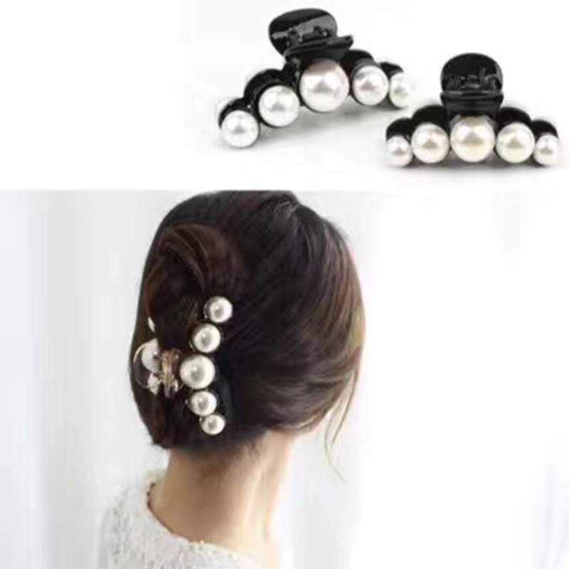 Baby Mädchen Haar Krabben Haar Krallen Perle Dame Headwear Zubehör Haarnadeln Kunststoff Elastische Spange Clips