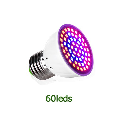 Bombillas LED de espectro completo para cultivo de plantas, 60/126/200 LED, lámpara de cultivo E27, Phytolamp para plantas de interior, Hydro Flower Veg Grow Tent: 60leds 220V