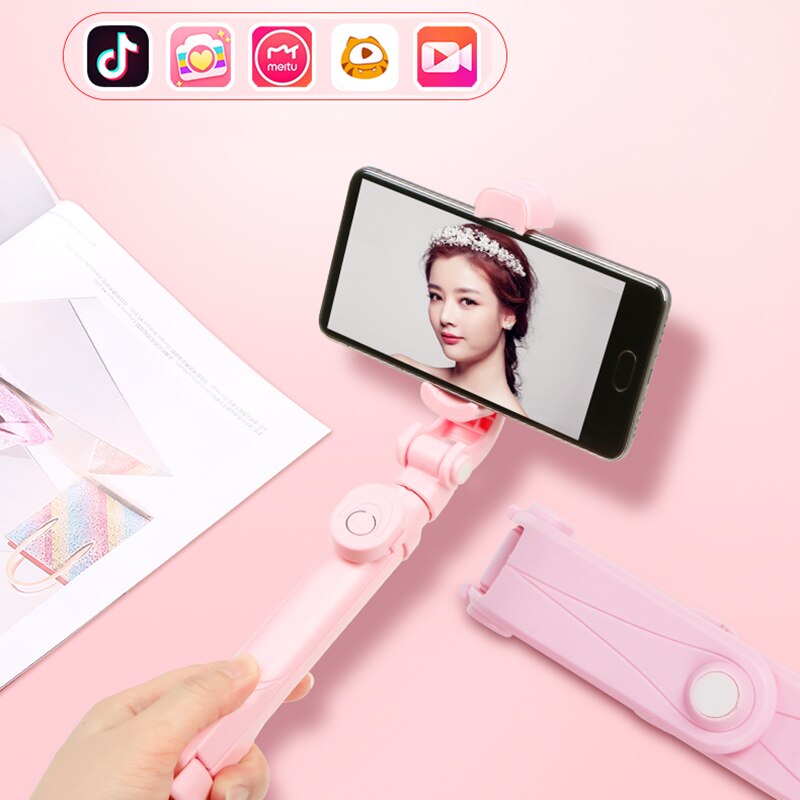 4 w 1 bezprzewodowy statyw Bluetooth Selfie Stick z pilotem Selfie wysuwany składany Monopod dla iPhone Samsung Huawei