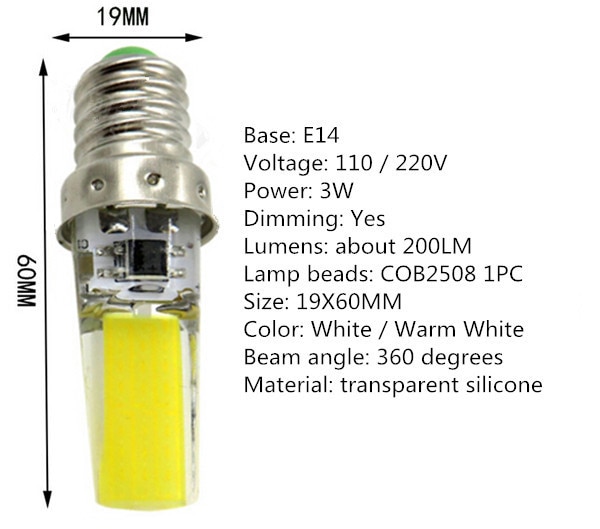 Dimmable B15 LED COB E12 E17 BA15D 110V 220V LED E11 110V COB E14 110V e17 220V G5.3 LED E17 110V BA15D 220V G4 COB G9 G6.35 G8
