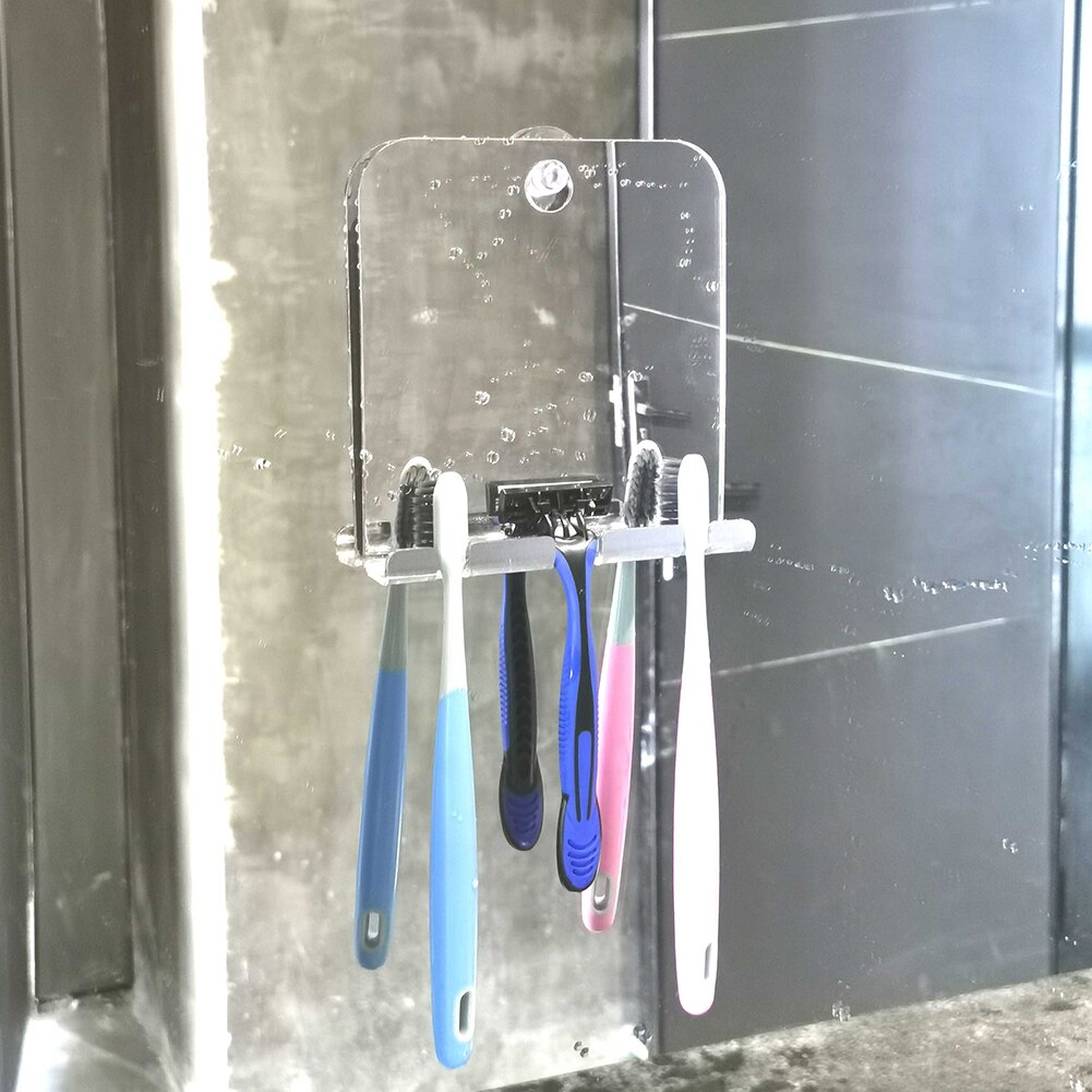 Wall Hanging Shower Mirror Acrylic Protable Home Bathroom For Shaving Washroom Fogless Shatterproof With Suction Makeup Travel