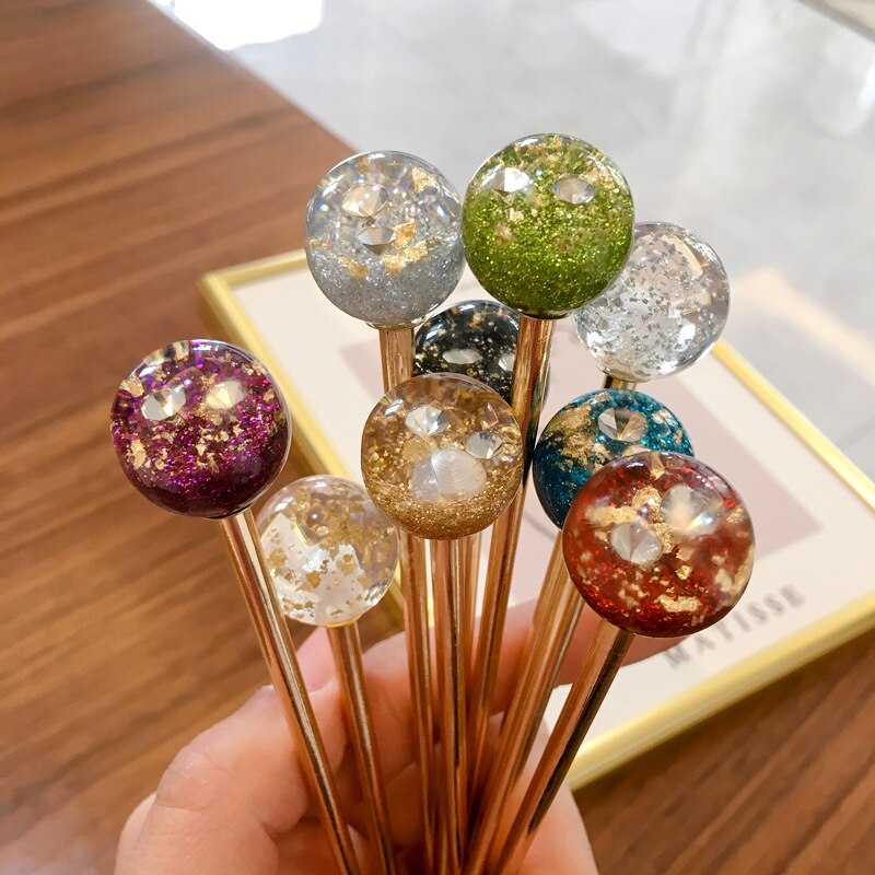 Vrouwen Meisje Glanzende Folie Sterrenhemel Bal Planeet Japan Haar Sticks Handgemaakte Barrette Haarspelden Haar Accessoires Hoofddeksels Sieraden