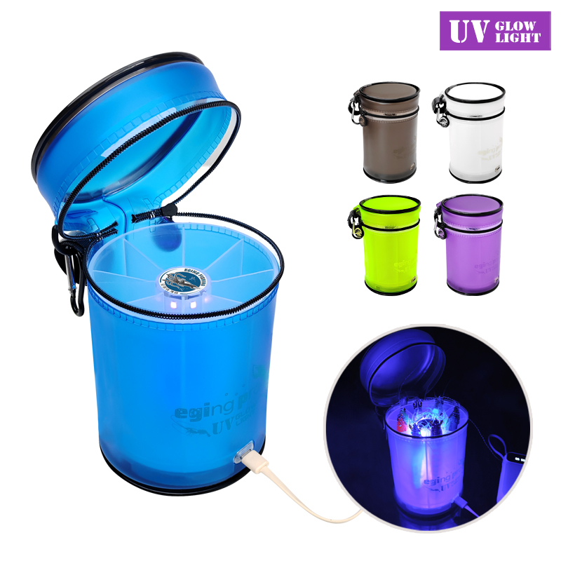 ILURE UV Aansteker Visaas Accumulator Jig Zacht Aas LED Flash Glow In Dark Operated Inktvis Licht Zeevissen Accessoires