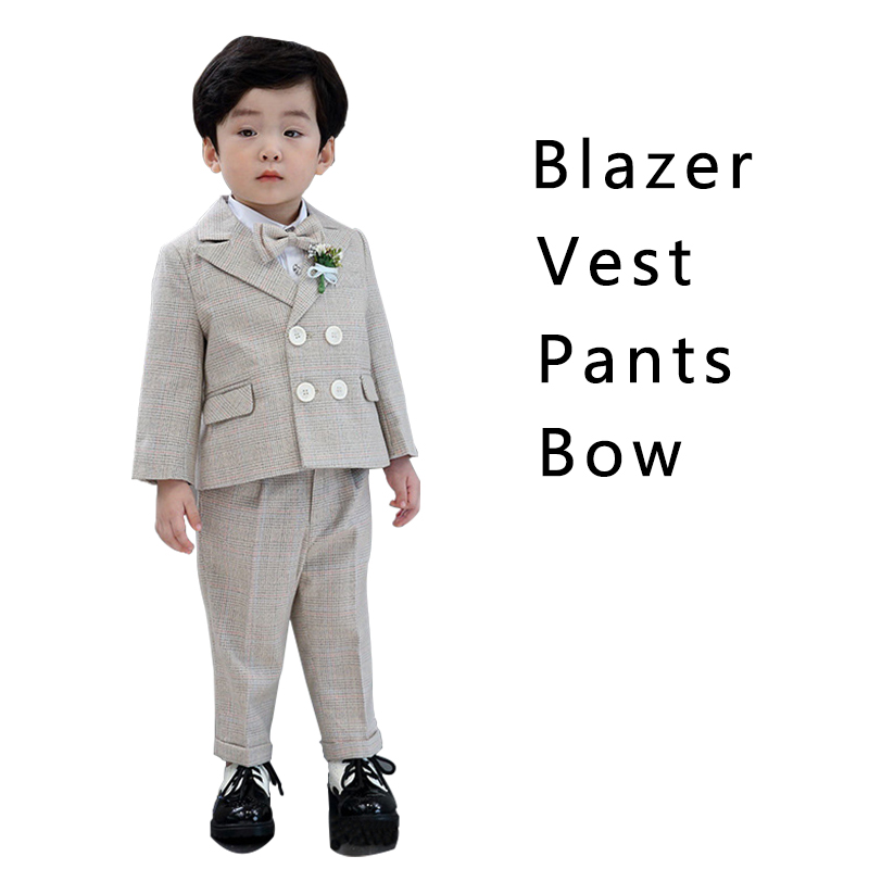 Toddler Boy's Formal Suit Set - Button Front Outfit With Adjustable Straps