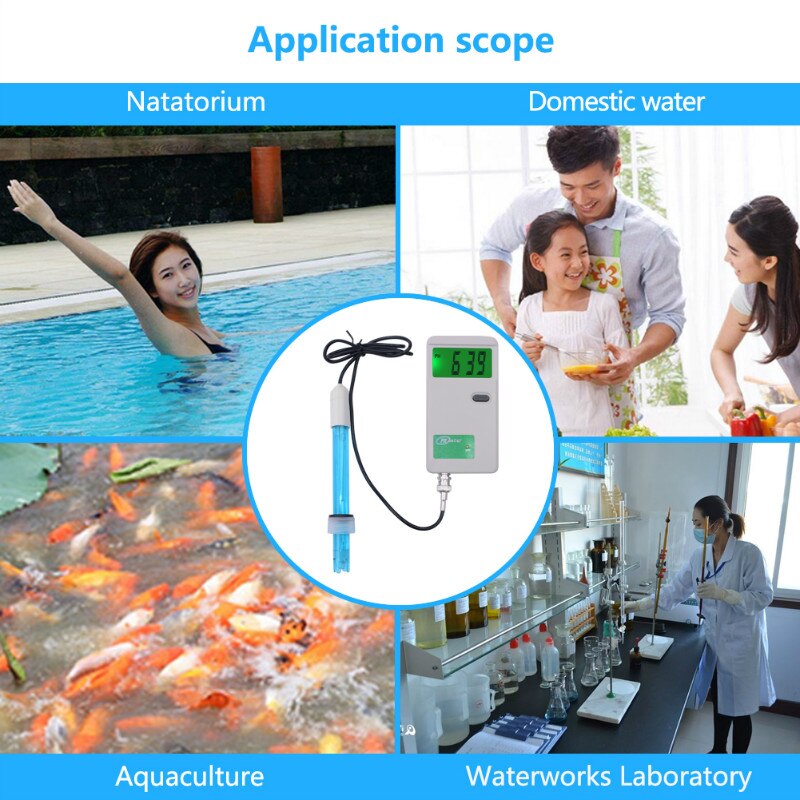 Yieryi Portable PH-3012 PH meter LCD Display Water Acidity Tester Monitor for Aquarium Pool Biology Chemical With Plug
