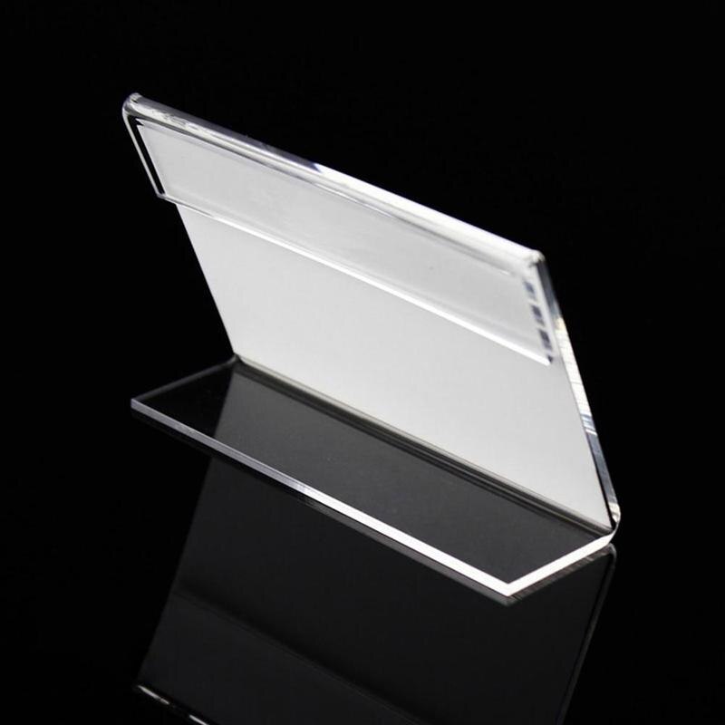 10 Pcs 4*6CM L Label Holder Acrylic Label Price Tag Stand Frame Table Sign Desk Frame Label Holder Display Stand Label Case M7L5