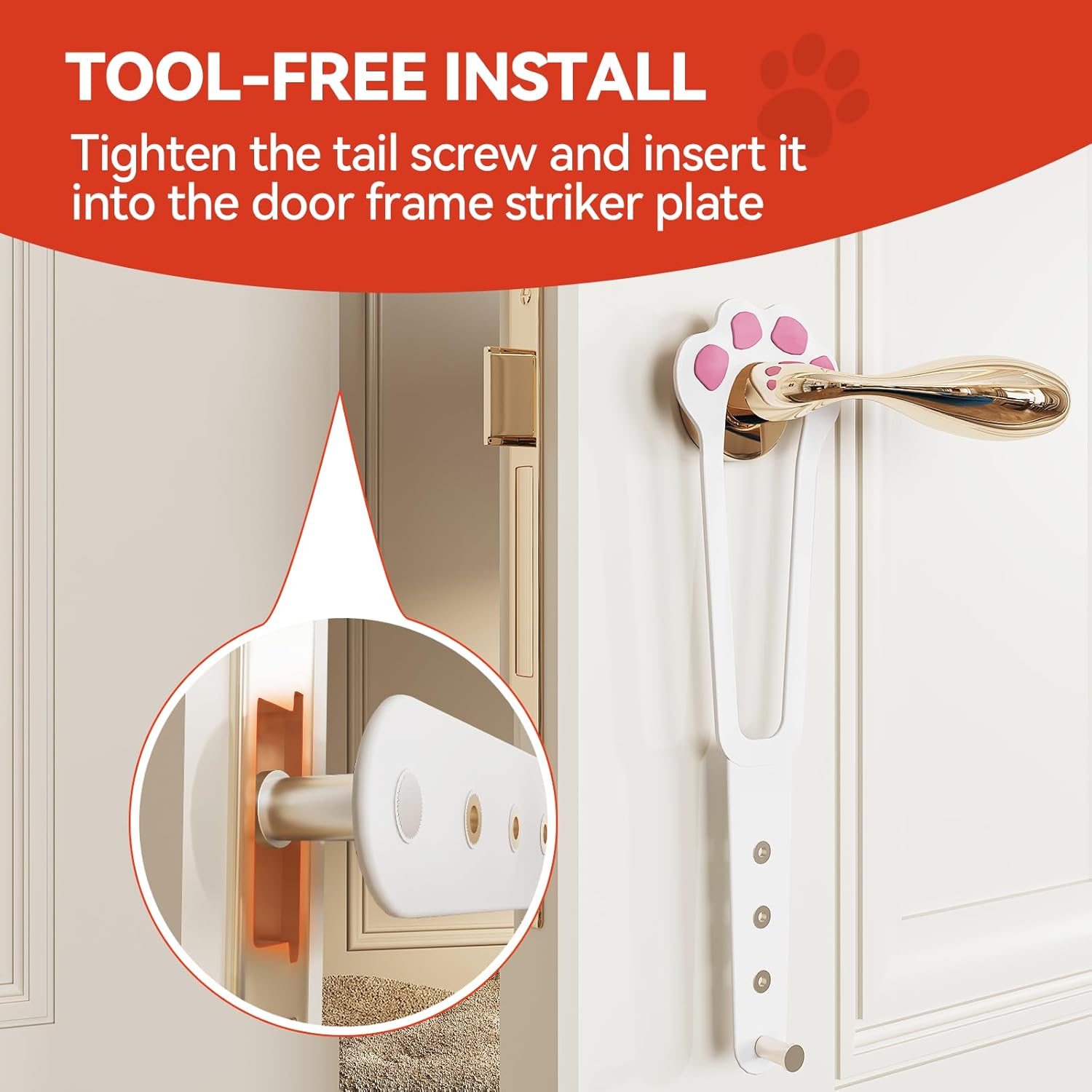 Kattdörrhållare spärr justerbar hunddörrstopp elastiskt grindlås flex spärrrem håller hunden borta från att komma in husdjursgrind leverans