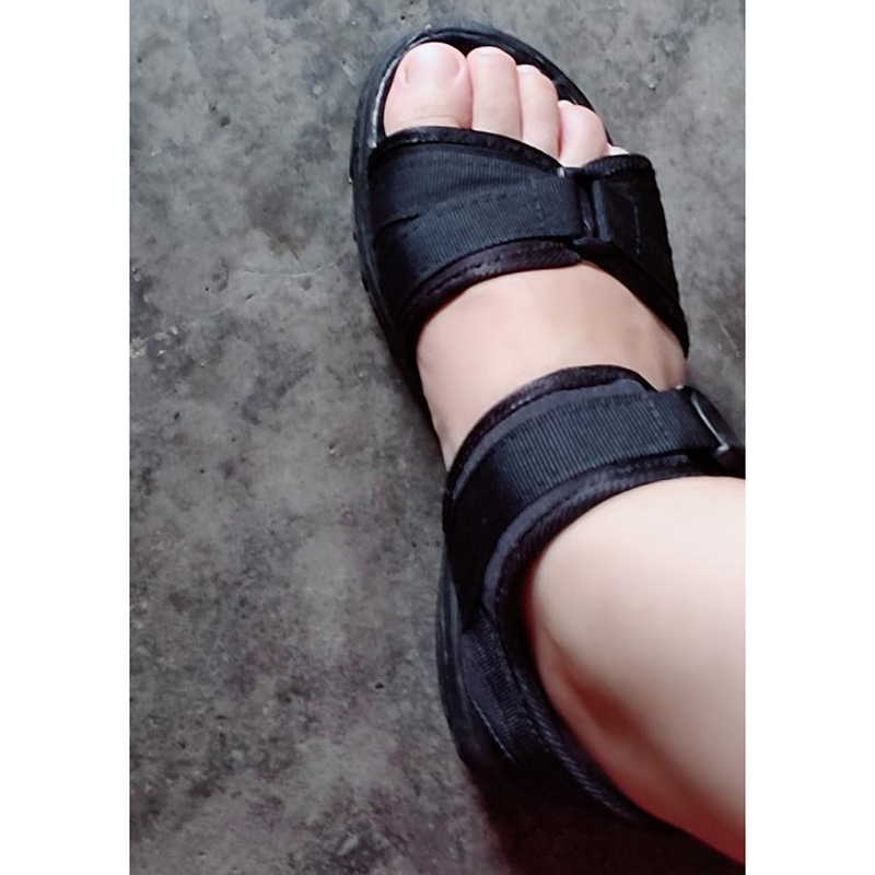 Zomerse dikke sleehak sandalen met plateauzool voor dames, cool strand, bijpassende sportschoenen met gesp, open teen, plat, buiten, zwart: Zwart / 38 meestal 37