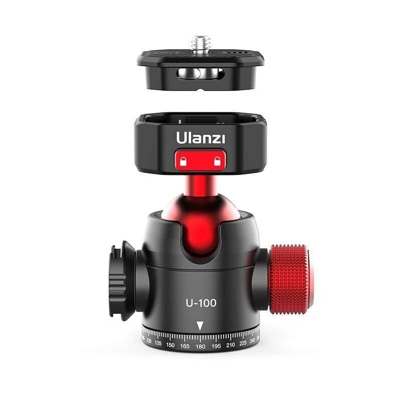 Ulanzi U-100 Metalen Balhoofd Statief Bal Koppen Quick Release Balhoofd Mount Voor Dslr Gimbal Slider Statief Accessoires