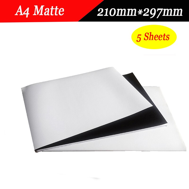 Magnetisk fotopapir  a4 4r magnetisk pasta inkjet-udskrivning fotopapir blanke matte klistermærker diy køleskabsmagnet: Mat  a4 5 ark