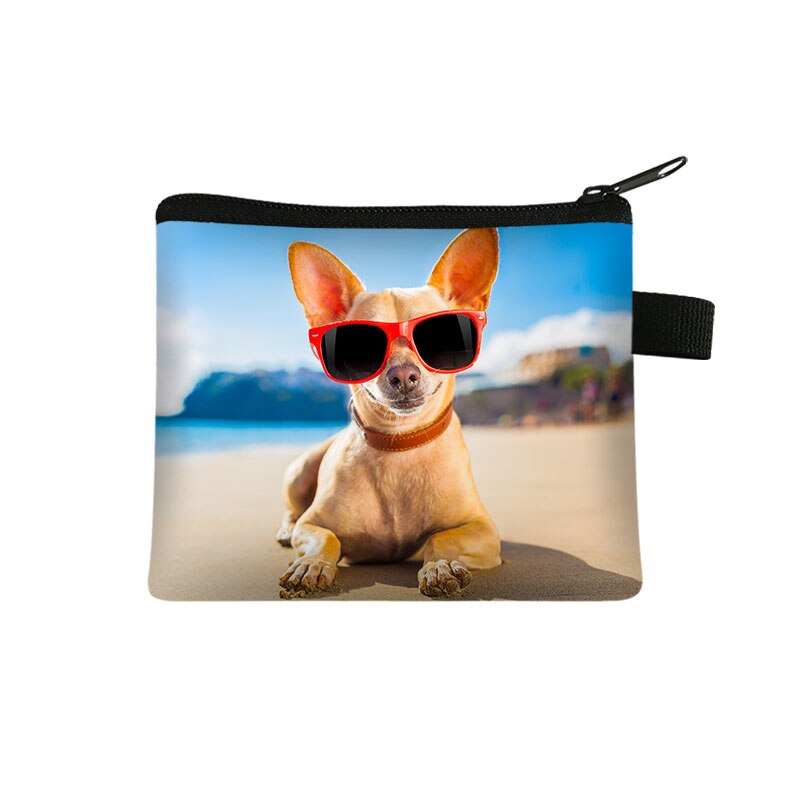 Nette Hund Chihuahua Mom Geldbörse Frauen Mini Brieftasche Schöne Hund Geldbörsen und Handtasche Mini Lippenstift Taschen: lqbchihucw09