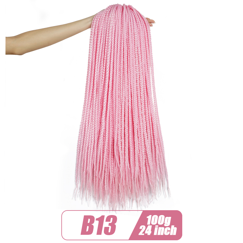 19 Color Crochet Hair Ombre Box Braids 24 Inch Zizi Braiding Hair Pre Stretched Kanekalon Synthetic Hair Extension For Braids: #35