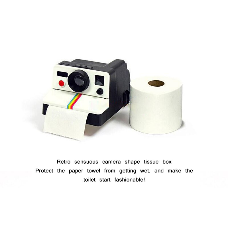 Caja de pañuelos con forma de cámara Polaroid para baño, Portarrollos de papel higiénico Retro para decoración creativa, nueva