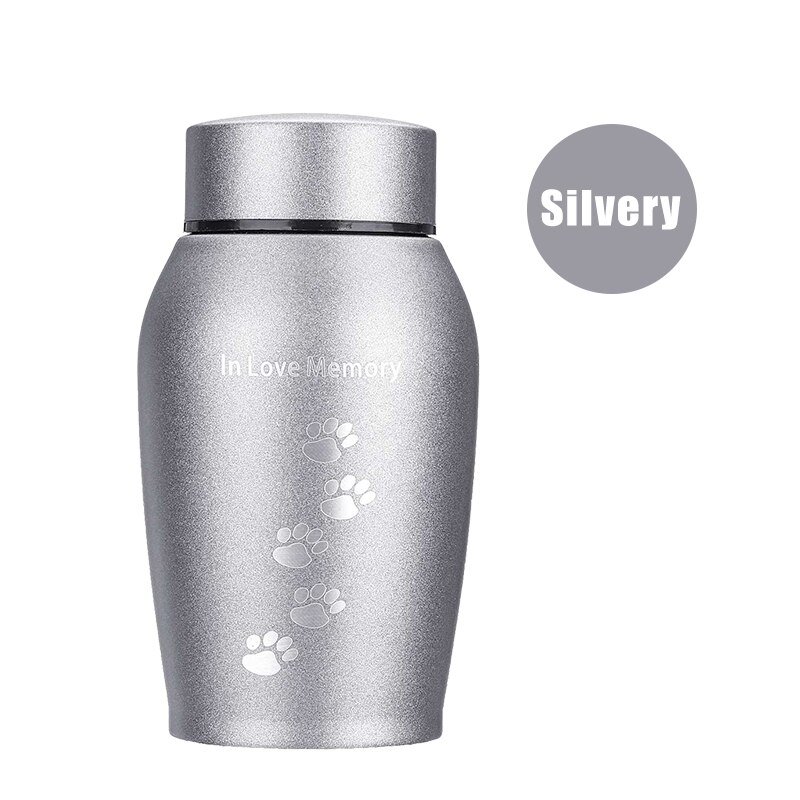 250Ml Roestvrij Staal Huisdier Urnen Voor Hond Kat Vogel Crematie As Aandenken Kist Columbarium Urn Gedenkteken Crematie Urn: Silver