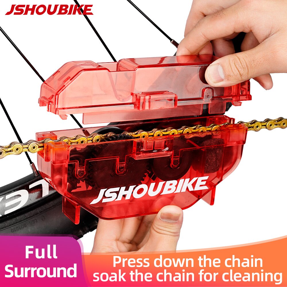JSHOUBIKE Chain Cleaner Mountain Cycling Cleaning Kit Portable Bicycle Chain Cleaner Bike Brushes Scrubber Wash Tool Accessories