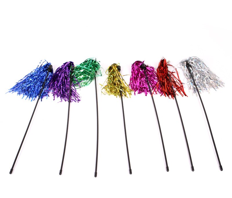 Pet Cat Teaser rod Reflective Strips Cat feather wand toy Cat Catcher Teaser Stick Cat interactive toys kitten training gatos