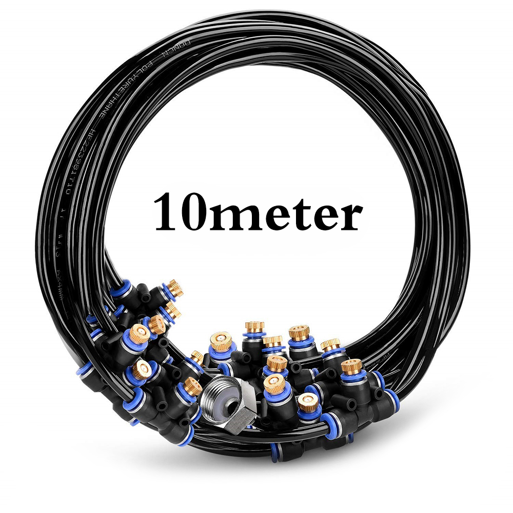 5-20M Verneveling Spray Cooling Water Mist Spuit Systeem Tuin Vernevelaar Outdoor Vernevelaars Voor Huis Tuin Irrigatie: 10m EU Plug