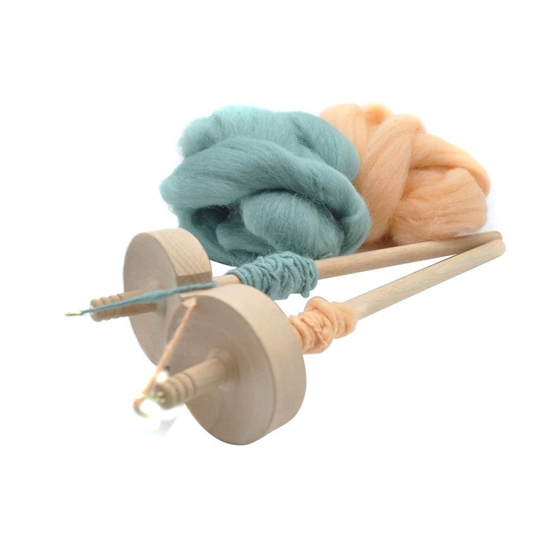 2Pcs Spindle For Spinning Wool Yarn Spin Top Whorl Spindle Hand Carved Wooden Tool For Beginners