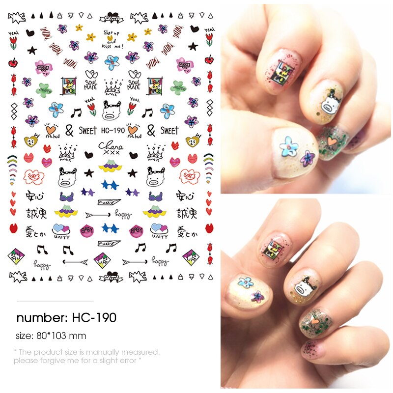 HNUIX 3d nail art sticker Bloemen Motieven Nails Art manicure decal decoraties nail sticker voor nail beauty tips