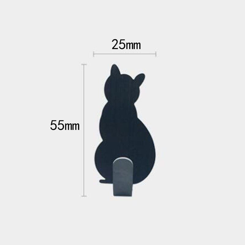 Portallaves de pared con forma de gato, 2 uds., llavero decorativo de acero inoxidable, ganchos para llaves colgante decoración para el hogar