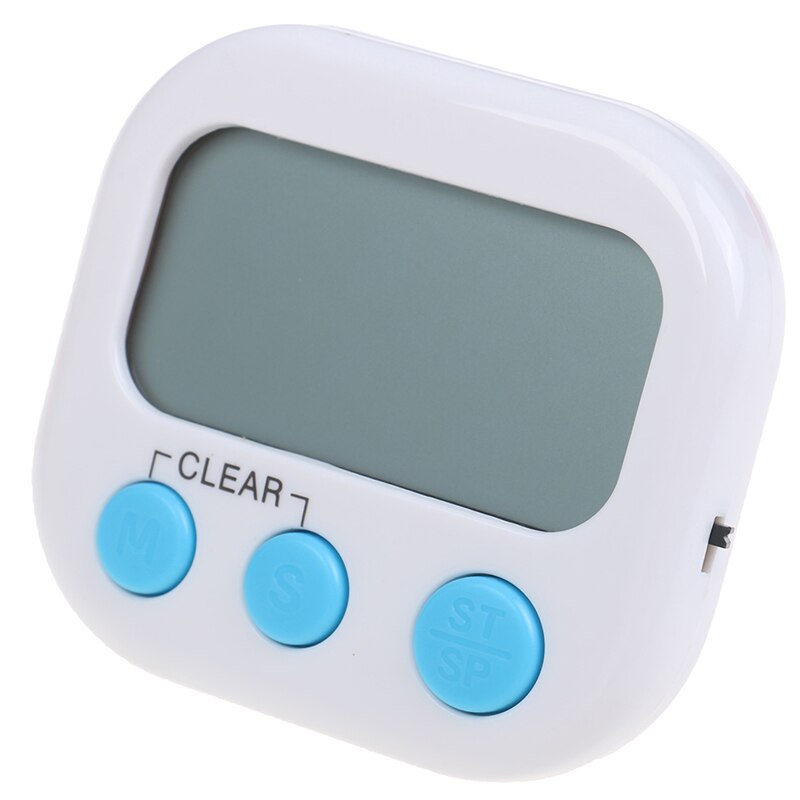 Magnetic LCD Digital Kitchen Countdown Timer Alarm With Stand White Kitchen Timer Practical Cooking Timer Alarm Clock: White