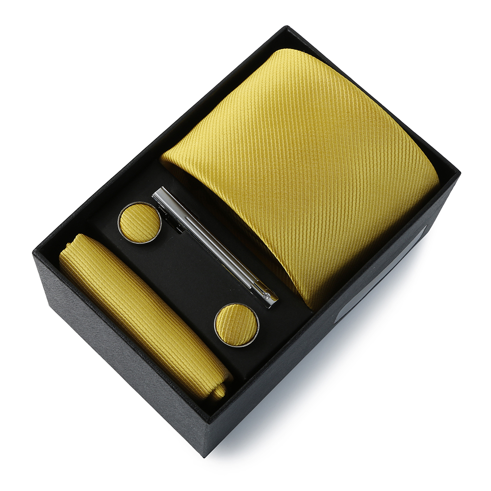 Cravate de mariage pour hommes, couleur unie, en soie, poche carrée, coffret de luxe de styliste pour hommes, accessoire de mariage