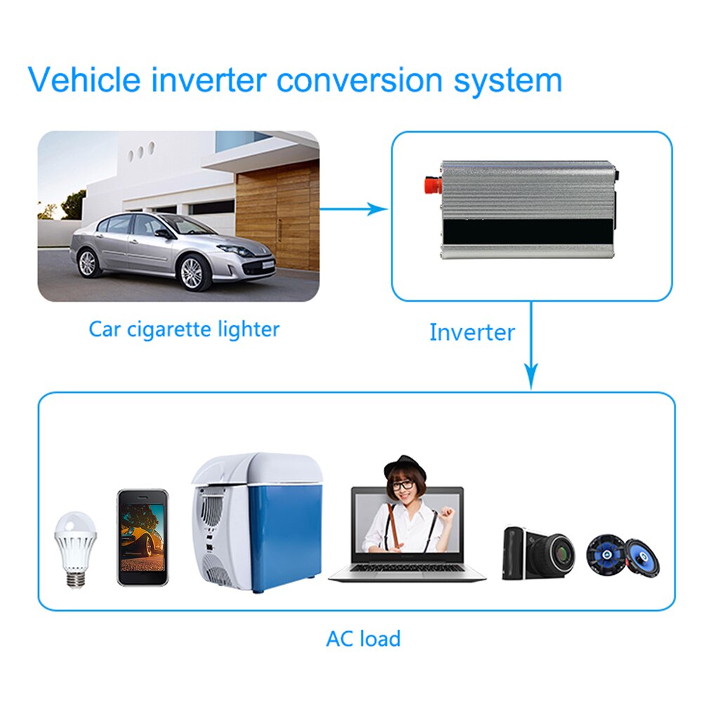 Tehoinvertteri ajoneuvon tehomuunnin yleinen modifioitu siniaalto 500w dc 12v to 220v ac