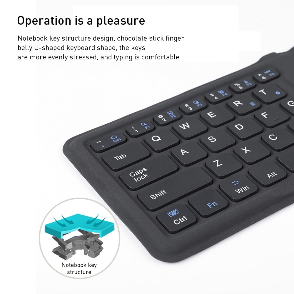 Light-Handy Mini Wireless Bluetooth Portable Leather Folding Keyboard Foldable Wireless Keypad for IOS/Android/Windows Tablet
