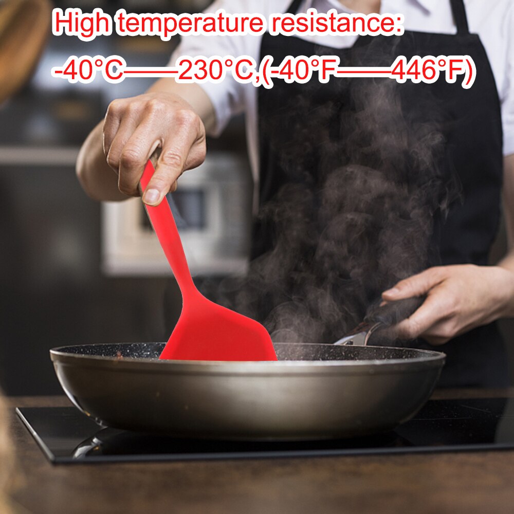 HILIFE Kitchen Tools High Temperature Resistance Silicone Spatula Wide Pizza Shovel Non-stick Turners Cooking Utensils