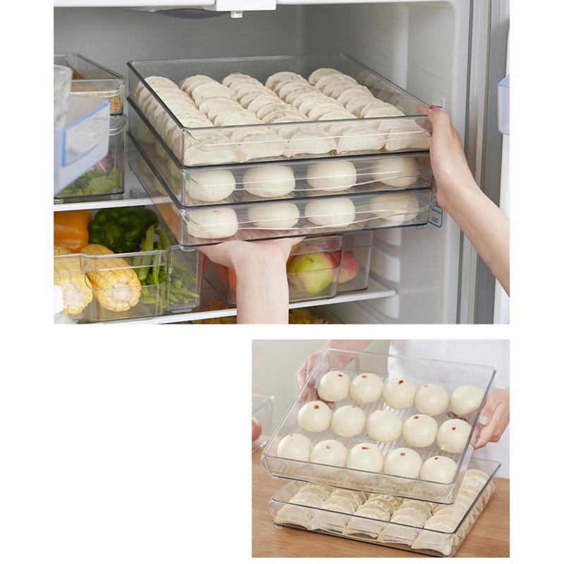 Plastic Storage Bins Refrigerator Storage Box Food Storage Containers With Lid Kitchen Fridge Cabinet Freezer Organizer Gadgets