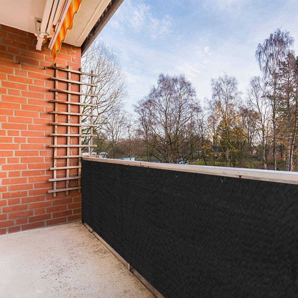 Balkon Privacy Screen Protector Weerbestendig Uv Balkon Cover ( 3 'X 16.4'-90X500CM-Black)