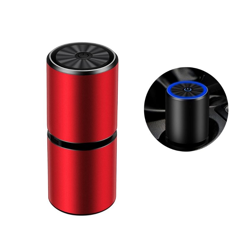 Mini Car Air Purifier Portable Negative Ion Purifiers USB for Car Home Office: Red