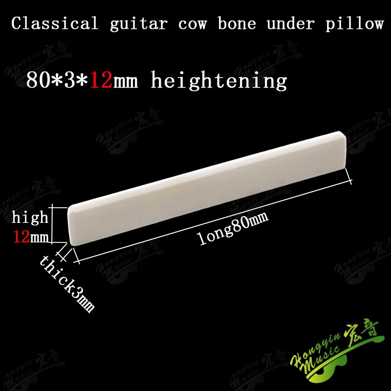 1 SET Ox bone 6 String Guitar Bridge Saddles Part For Folk Acoustic Guitar single saddle 72mm 74mm 76mm 80 100mm 43mm nut blank: 80MM x 3MM x 12MM