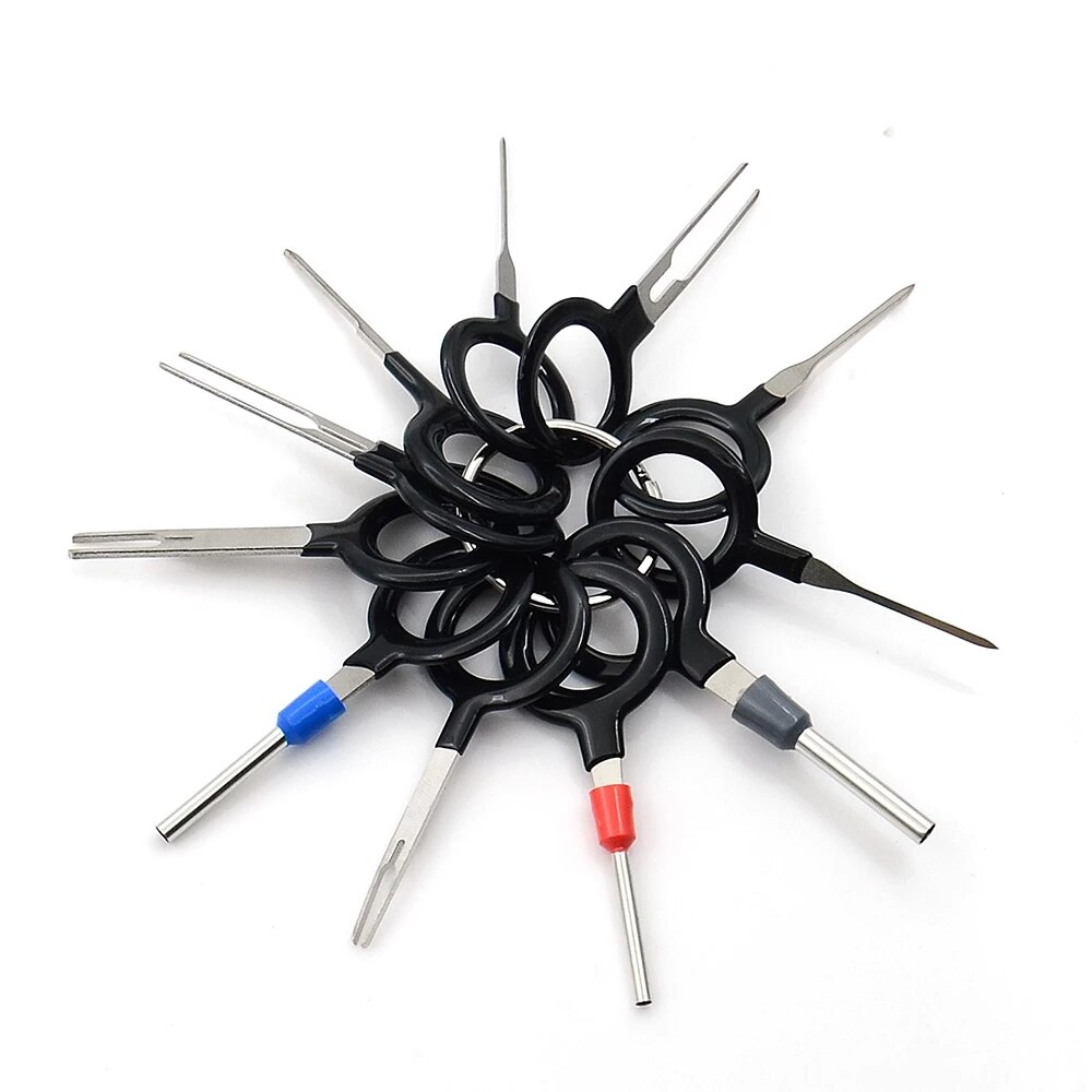 Connecteur d'extraction de Terminal de faisceau de fil de carte de Circuit imprimé de prise de voiture automatique, broche à sertir, ensemble d'outils de retrait de broche arrière 11 pièces