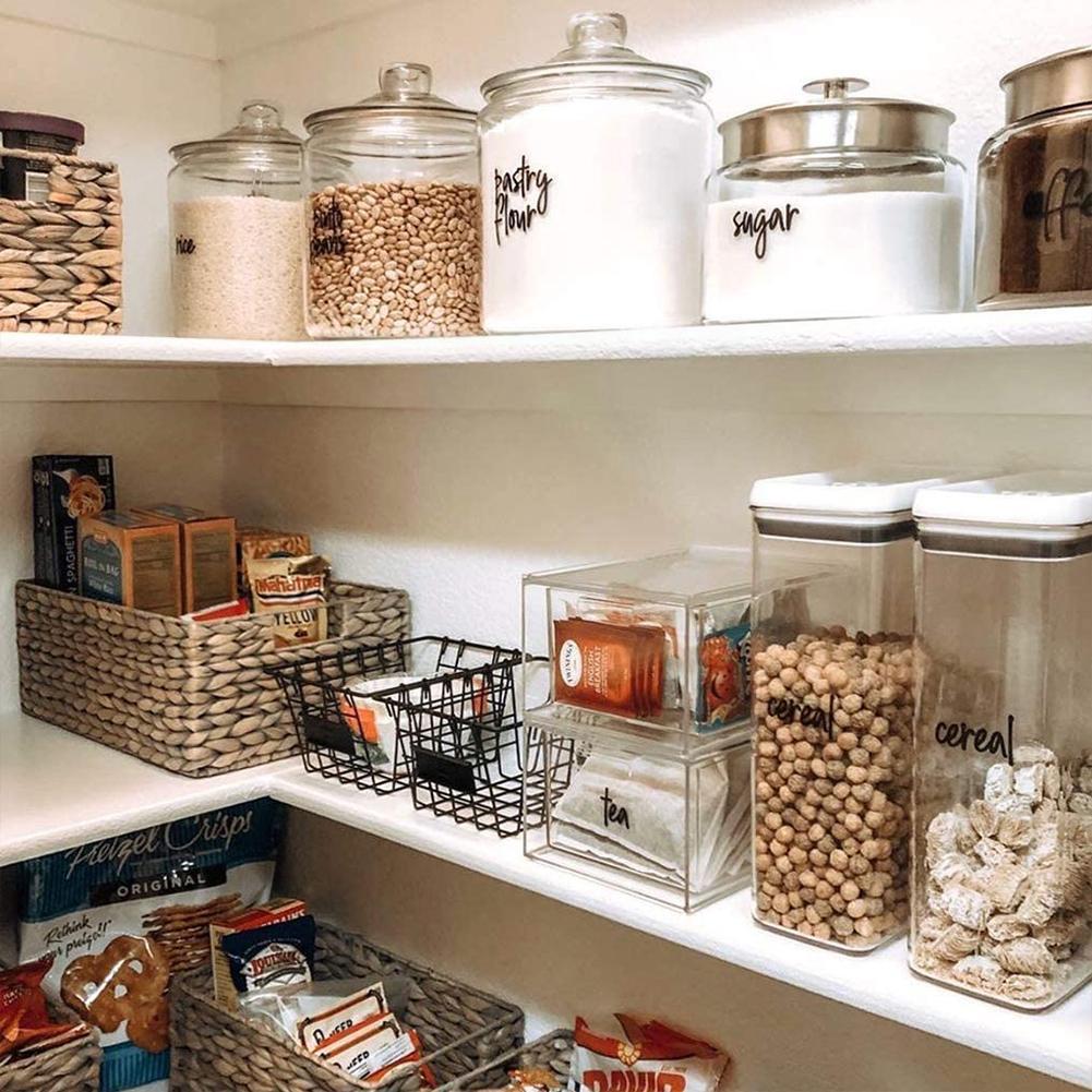 Label Sticker Kitchen Pantry Labels Transparent Printed Waterproof Pantry Food Stickers For Containers Storage Jar Self Adhesive