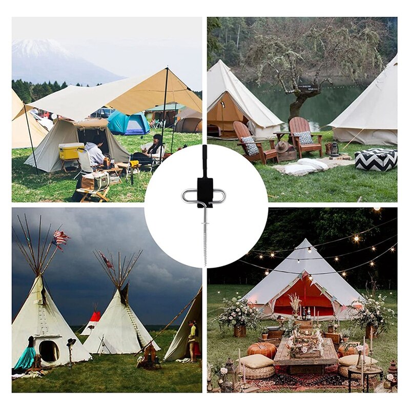 Universal Ice Anchor Kit, Ice Fishing Shelter Anchor Tool for Ice Insert Sewing, Ice Shelter Tent Fixer Accessory