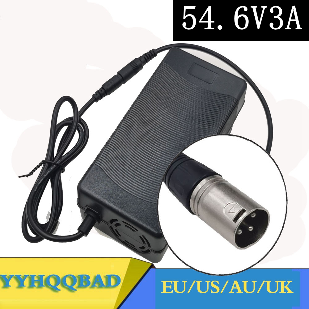 54.6V 3A lithium battery charger for 48V lithium battery pack XLR Plug 54.6V3A charger