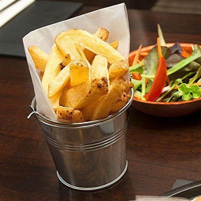 Mini seau petit seau en fer blanc seau en métal glaçage frites seaux en fer blanc baril partie 10.5x7.2x10.5cm 6 pièces 10 pièces 12 pièces