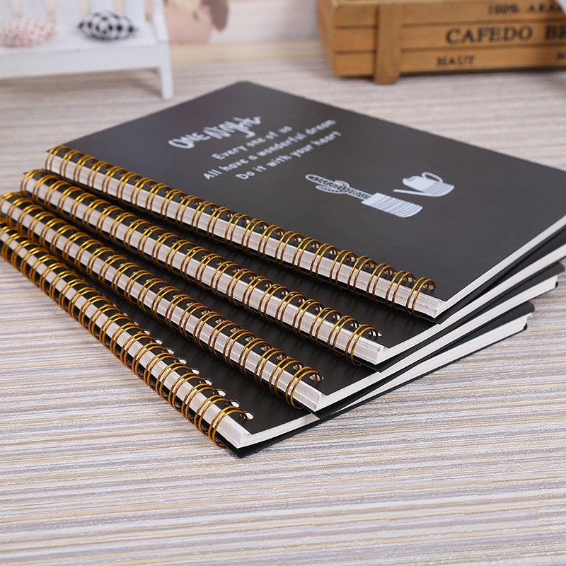 Spiral notebook Lined pages Diary plastic hard cover 80 sheets Notepad Size A5&A6 Notebook for school writing, journaling