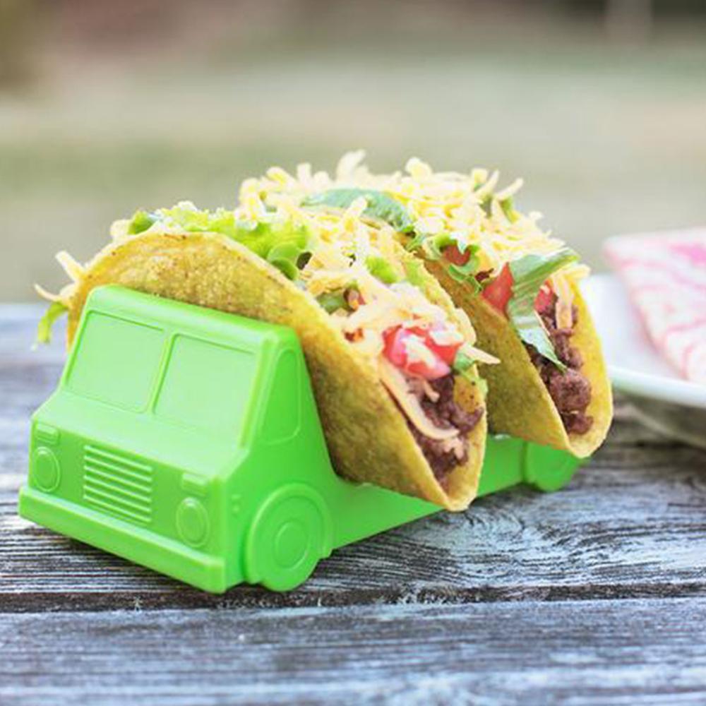 Taco holder pandekager tortilla roll rack sød bilform pp materiale taco rack køkken tilbehør
