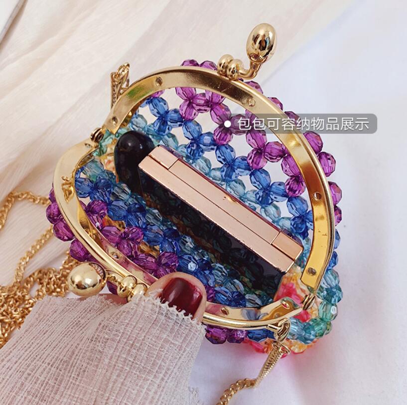transparent Perlen Hülse tasche Sommer Neue hoch PVC frauen Handtasche Kette Schulter Bote Tasche Reise tasche