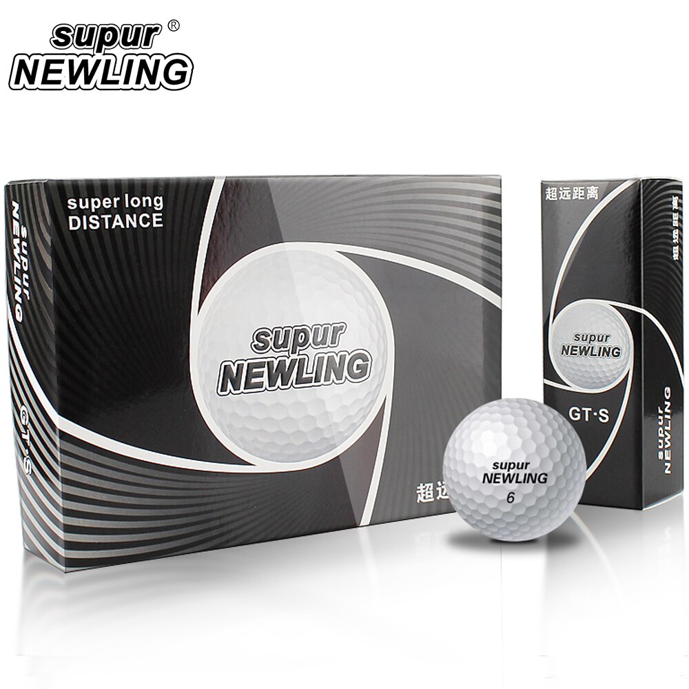 Supur Newling-pelota de Golf de larga distancia, 3 capas, paquete de 12 Uds.