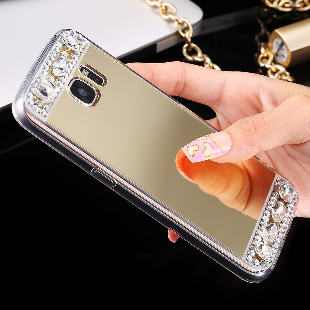 FLOVEME-funda S8 Plus con diamantes de imitación para Samsung Galaxy S8 Plus S7 Edge S6 Edge Galaxy A3 A5 , accesorios para teléfono