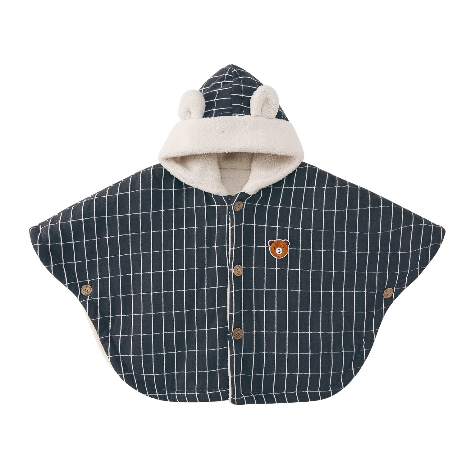 Pureborn noworodka ponczo podszyty polarem dziecko znosić klasyczny pled z kapturem niemowlę chłopiec dziewczyna Carseat ponczo kurtka zimowa płaszcz