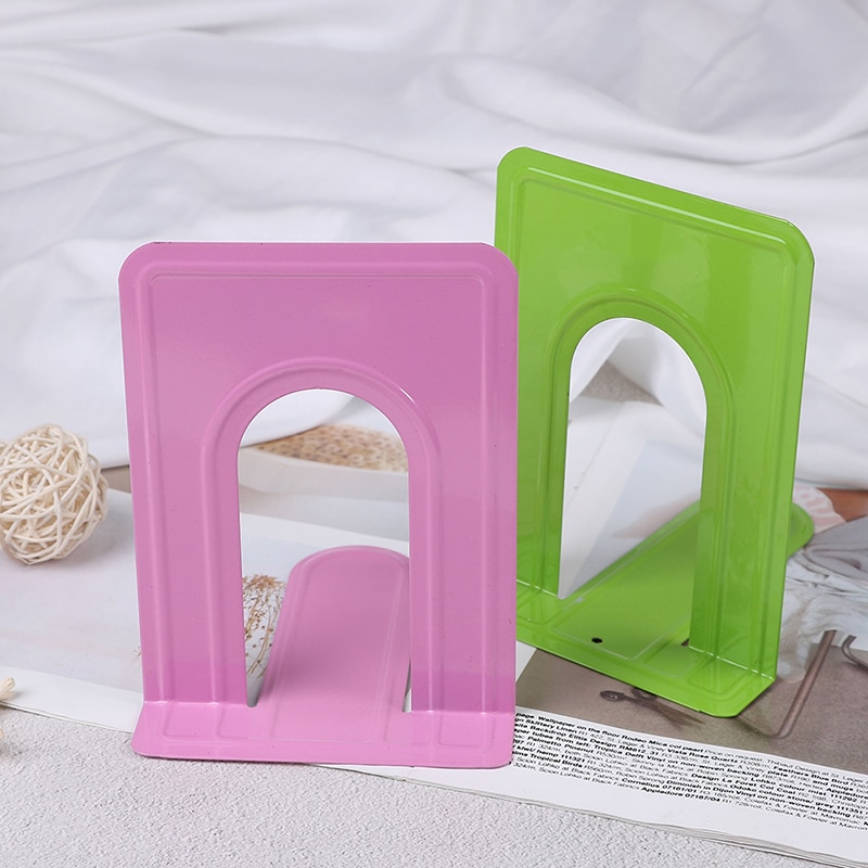 Sujetalibros metálico de estilo sencillo, soporte para libros en forma de L, organizador de escritorio, soporte para libros, papelería escolar, suministros de oficina