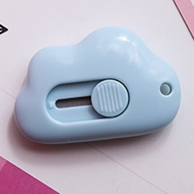 1PCS Cute Cloud Color Mini Portable Utility Knife Paper Cutter Cutting Paper Razor Blade Office Stationery Papelaria Escolar: Blue