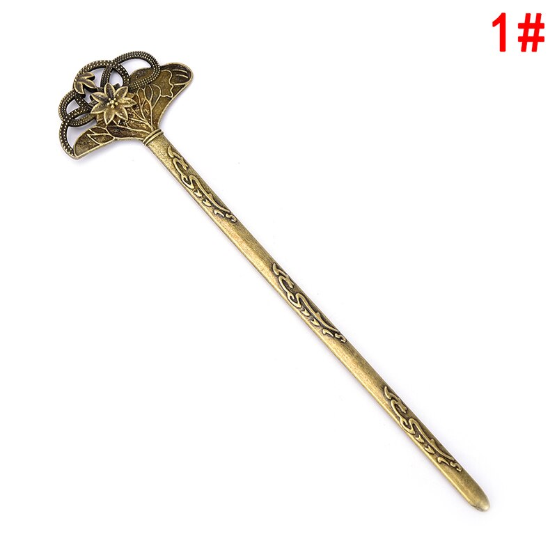 Chinese Vintage Bronze Antique Hair Sticks Hairpin DIY Zinc Alloy Metal Jewelry Accessories Bob Bookmark: 25