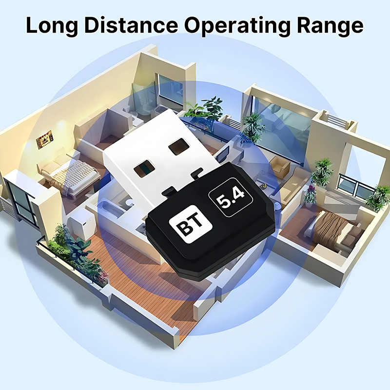 Bluetooth 5.4 USB Wireless Adapter Dongle Receiver PC/Laptop Mouse Keyboard Speaker Audio Transmitter For Win 10/11 Driver Free
