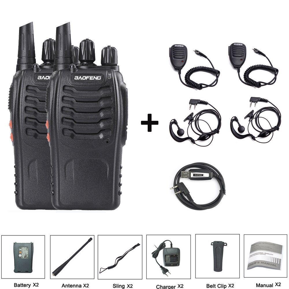 2 Stuks Baofeng Handheld 5W BF-888S Walkie Talkie Draagbare Radio Station 888S Uhf 400-470 Mhz 16CH bf 888S Comunicador Zender